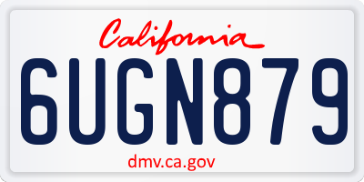 CA license plate 6UGN879