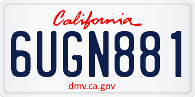 CA license plate 6UGN881