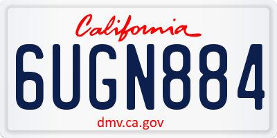 CA license plate 6UGN884