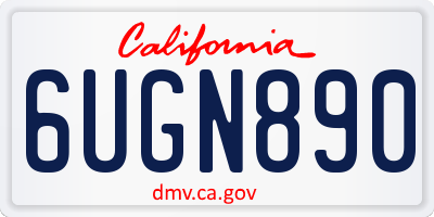 CA license plate 6UGN890