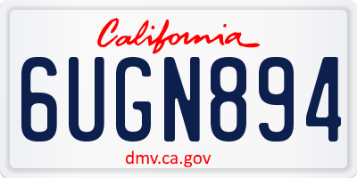 CA license plate 6UGN894