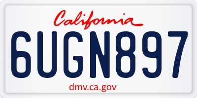 CA license plate 6UGN897