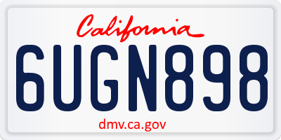 CA license plate 6UGN898