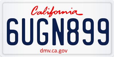 CA license plate 6UGN899