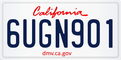 CA license plate 6UGN901