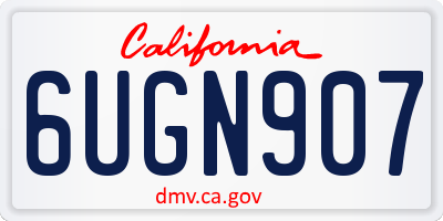 CA license plate 6UGN907