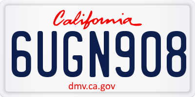 CA license plate 6UGN908