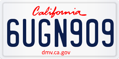 CA license plate 6UGN909