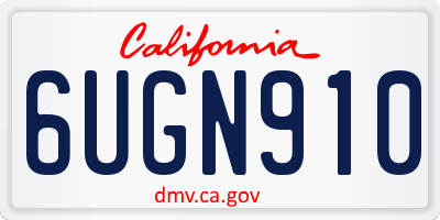 CA license plate 6UGN910