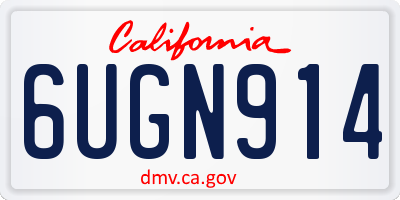 CA license plate 6UGN914