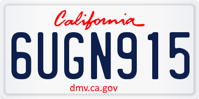 CA license plate 6UGN915