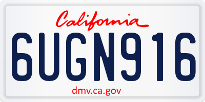 CA license plate 6UGN916