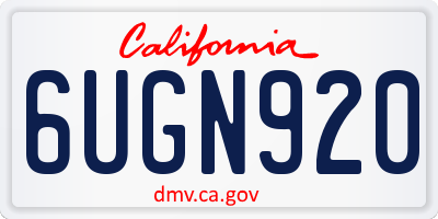 CA license plate 6UGN920