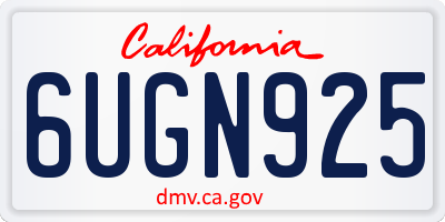 CA license plate 6UGN925