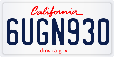 CA license plate 6UGN930