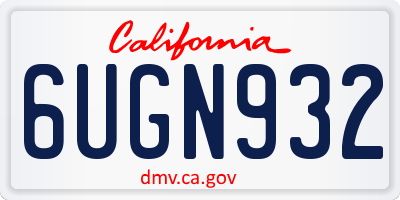 CA license plate 6UGN932