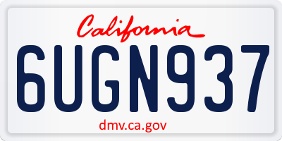 CA license plate 6UGN937