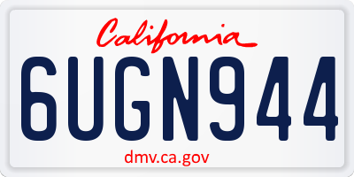CA license plate 6UGN944