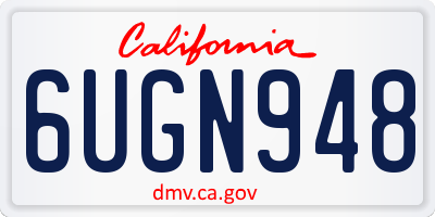 CA license plate 6UGN948