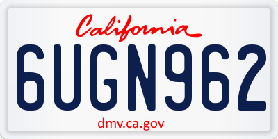 CA license plate 6UGN962