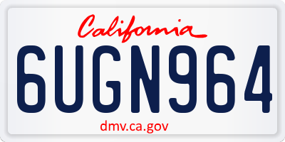 CA license plate 6UGN964