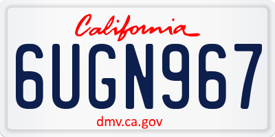 CA license plate 6UGN967