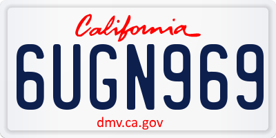 CA license plate 6UGN969
