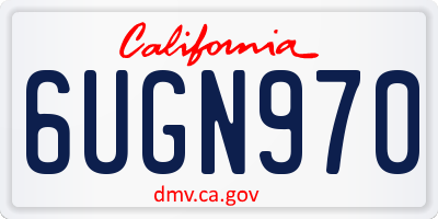 CA license plate 6UGN970