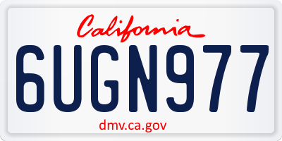 CA license plate 6UGN977