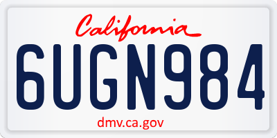CA license plate 6UGN984