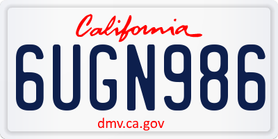 CA license plate 6UGN986