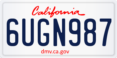 CA license plate 6UGN987