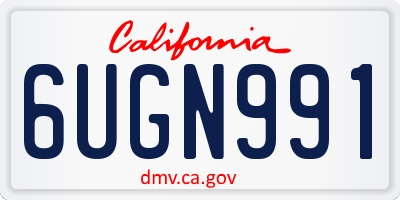 CA license plate 6UGN991