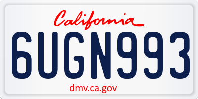 CA license plate 6UGN993