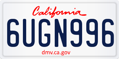 CA license plate 6UGN996
