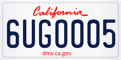 CA license plate 6UGO005