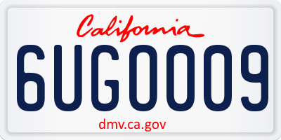 CA license plate 6UGO009