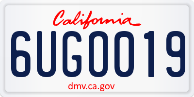CA license plate 6UGO019