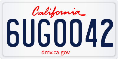 CA license plate 6UGO042