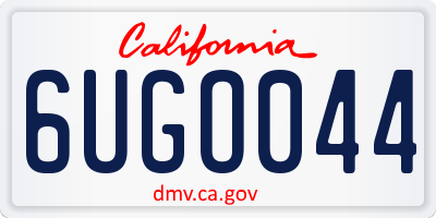 CA license plate 6UGO044