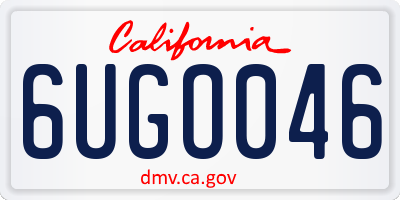 CA license plate 6UGO046