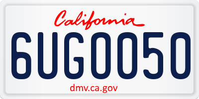 CA license plate 6UGO050