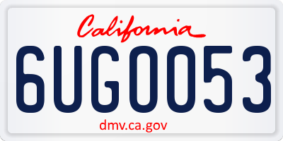 CA license plate 6UGO053