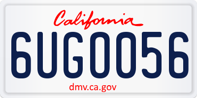 CA license plate 6UGO056