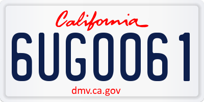 CA license plate 6UGO061