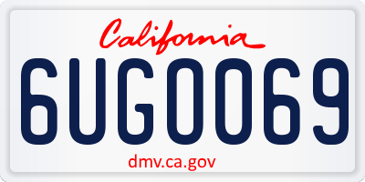 CA license plate 6UGO069