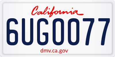 CA license plate 6UGO077