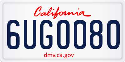 CA license plate 6UGO080