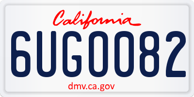CA license plate 6UGO082