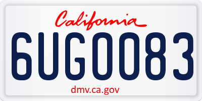CA license plate 6UGO083